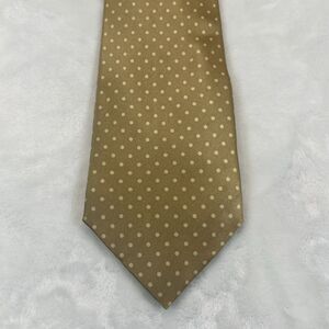 Perry Ellis Portfolio Necktie Gold  Silk‎ Woven Polka Dot